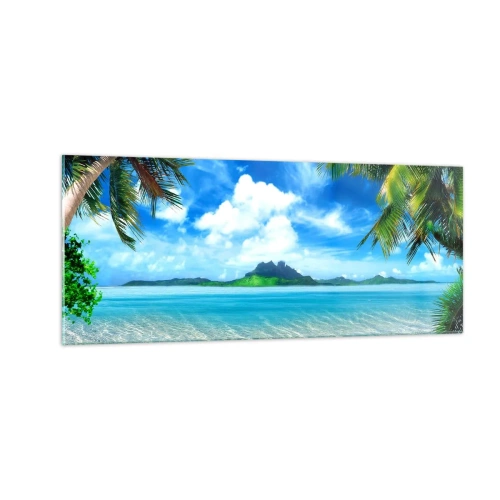 Quadro su vetro - L'azzurro dei tropici - 100x40 cm