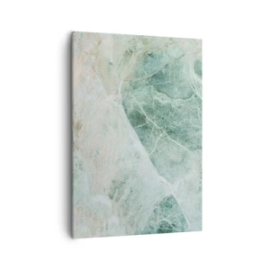 Quadro su tela - Stampe su Tela - Marmo verde con delicate venature bianche - 50x70cm - Il freddo nobile della pietra - Decorazione murale moderna per soggiorno e camera da letto ARTTOR