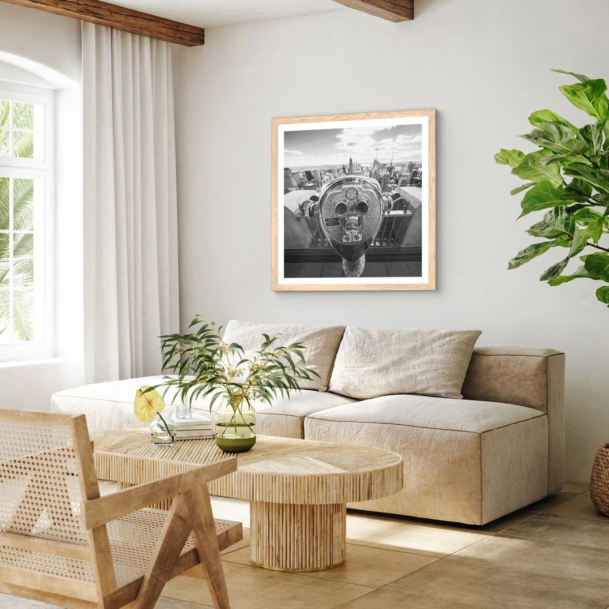 Poster in cornice rovere chiaro - Il centro del mondo - 30x30 cm