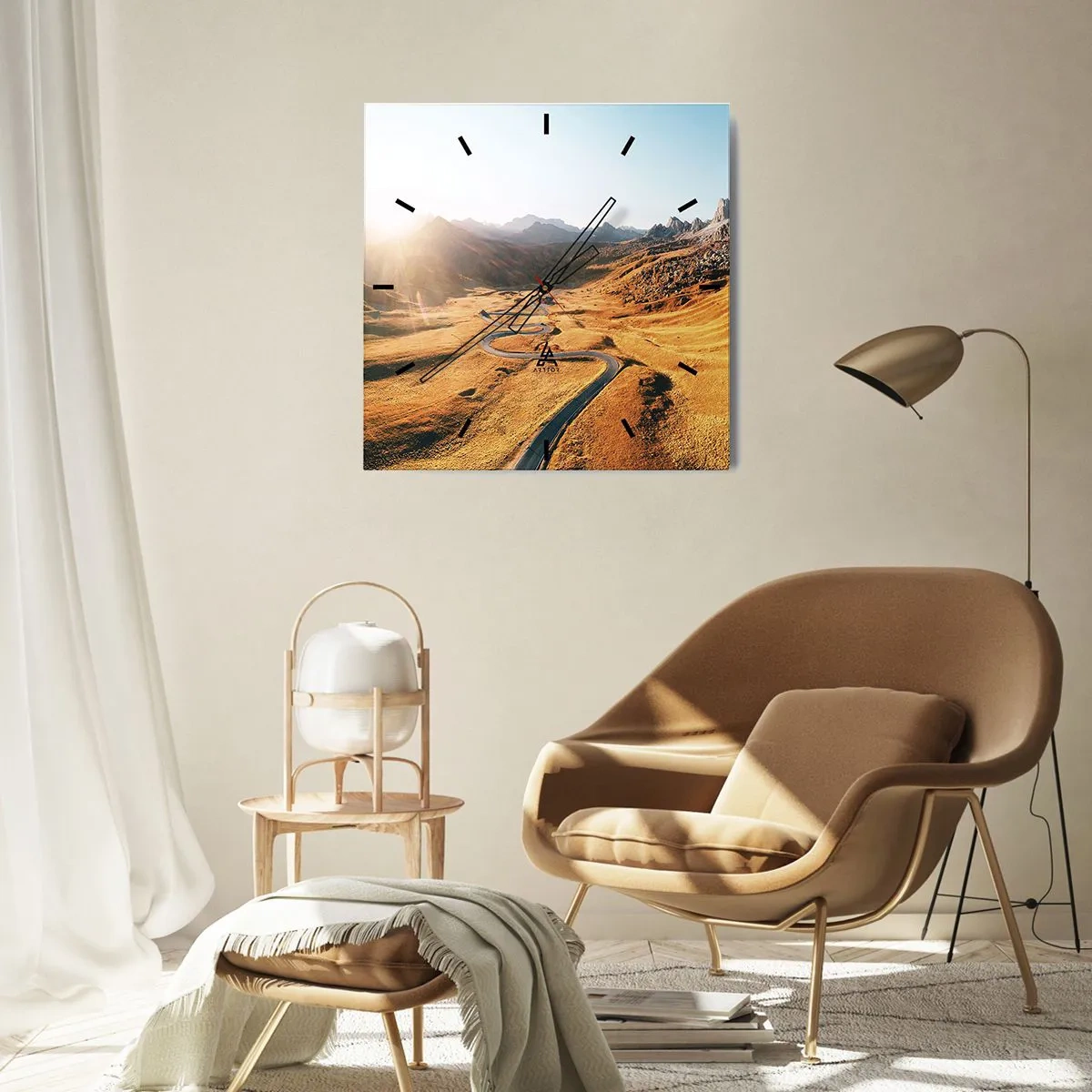 Orologio da parete - Orologio in Vetro - Nella valle dorata - 30x30 cm