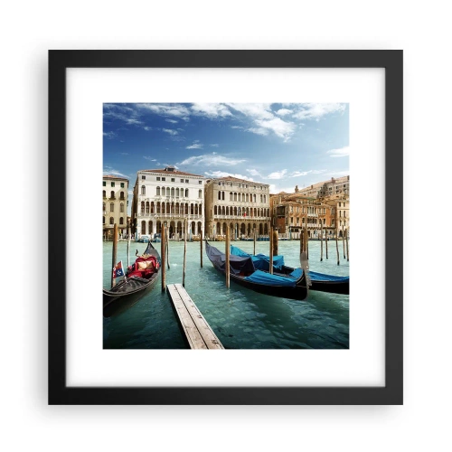 Poster in cornice nera - Palazzi nel blu - 30x30 cm