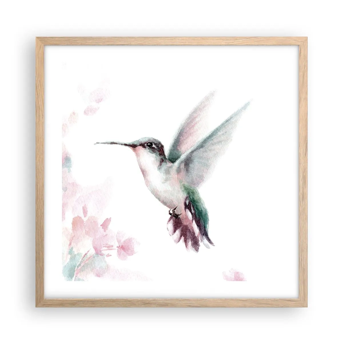 Poster in cornice rovere chiaro - Battito immobile - 50x50 cm