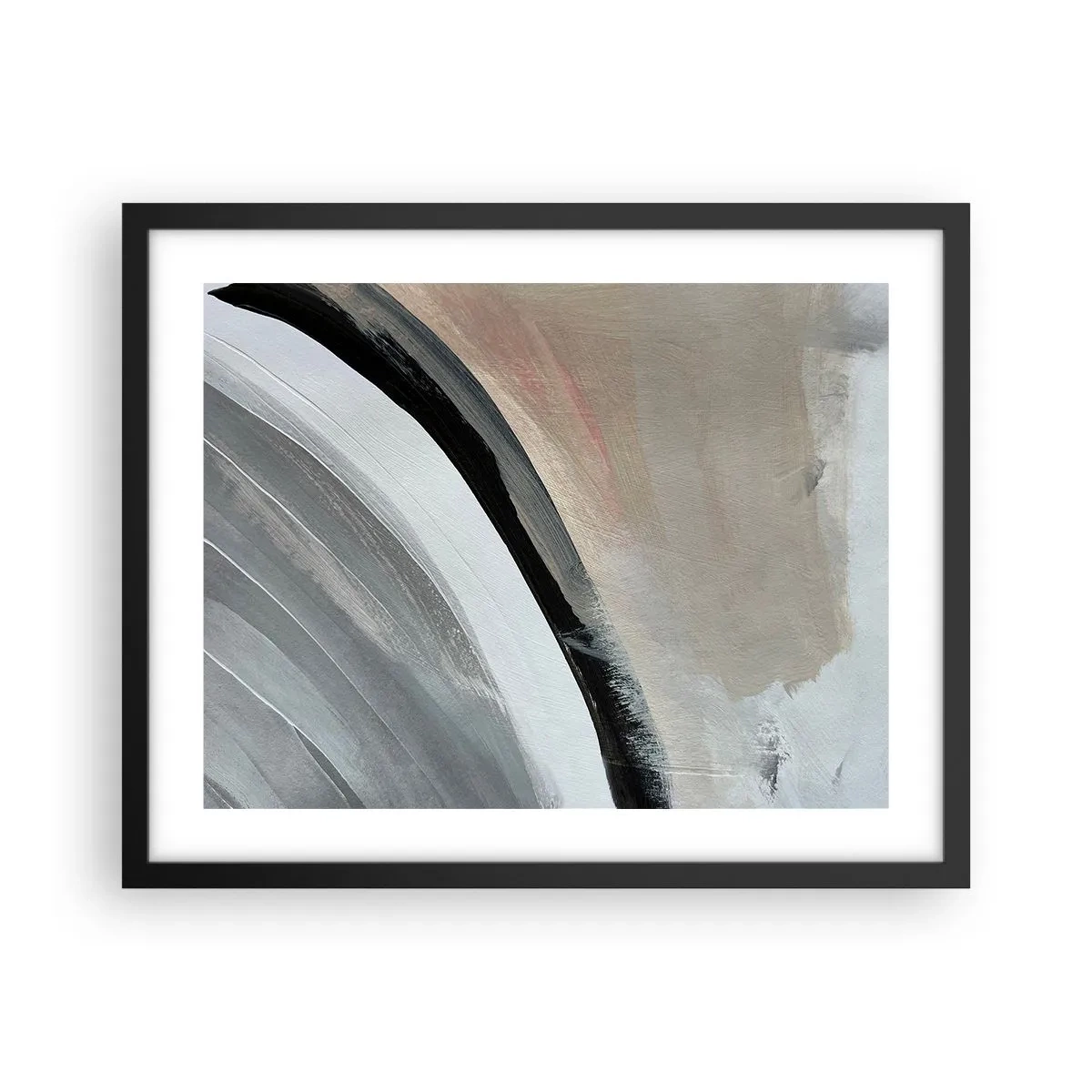 Poster in cornice nera - Composizione: arco di nero e grigio - 50x40 cm