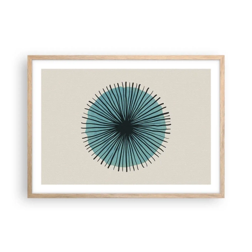 Poster in cornice rovere chiaro - Radiosamente nel blu - 70x50 cm