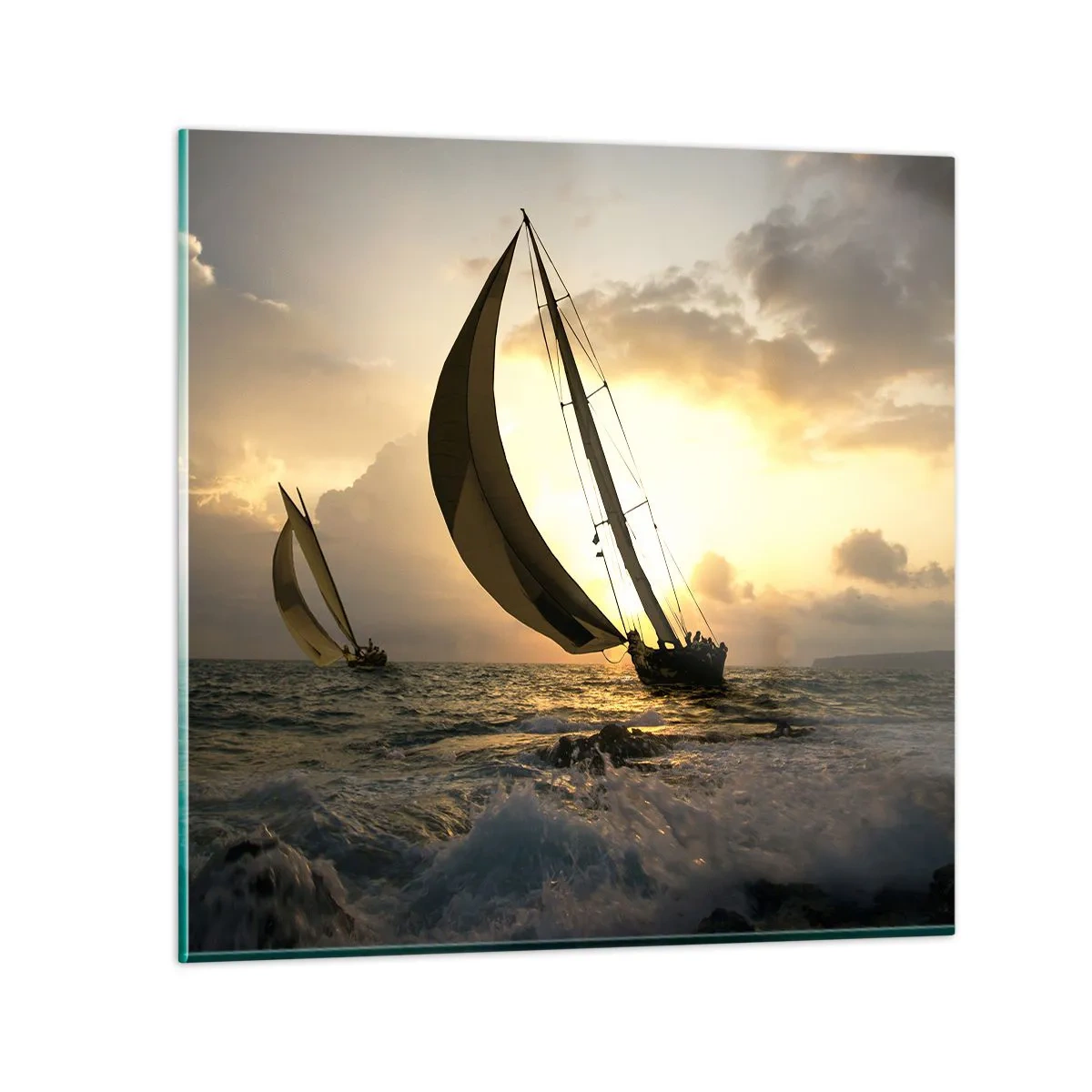 Quadro su vetro - Con il vento e controvento - 40x40 cm