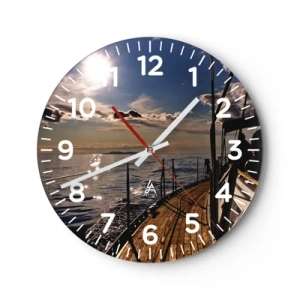 Orologio da parete - Orologio in Vetro - A vele spiegate verso il sole - 40x40 cm