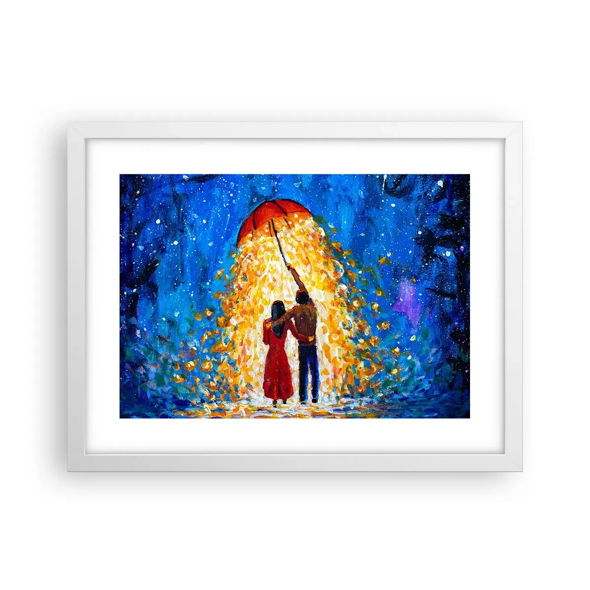 Poster in cornice bianca - La magia di una sera piovosa? - 40x30 cm