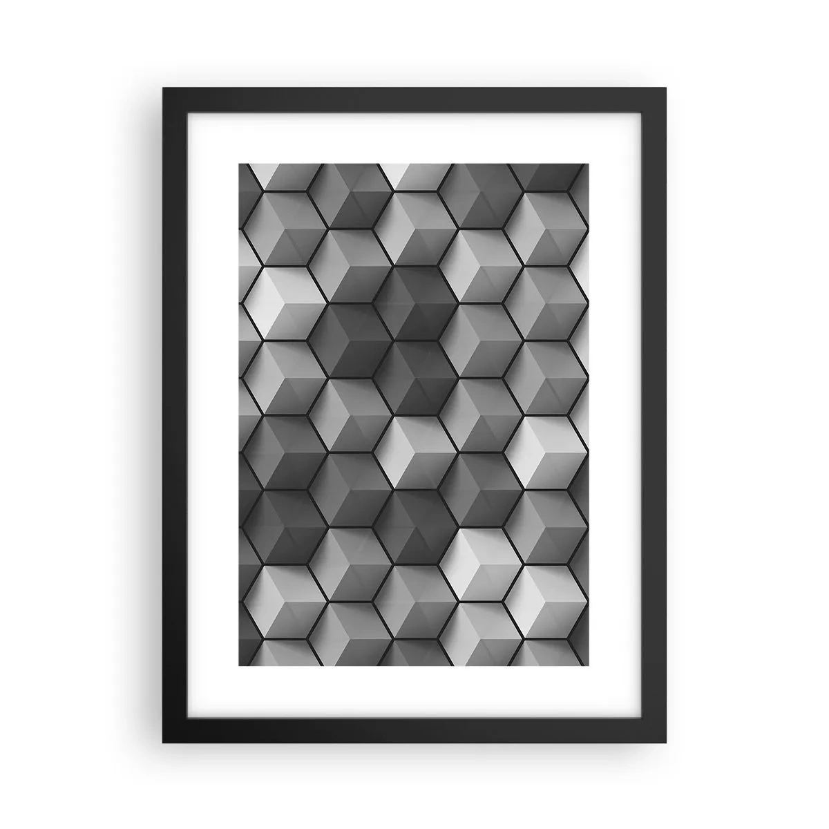 Poster in cornice nera - Puzzle cubista - 30x40 cm