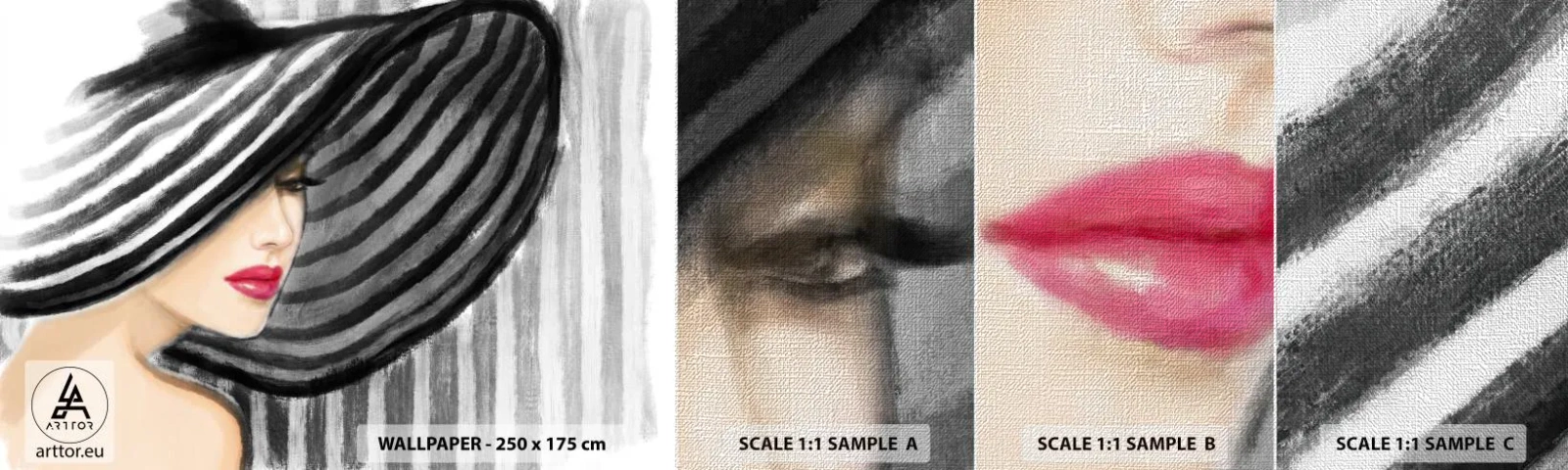 Campione di Fotomurale Premium Canvas - Dove trovarti? - Donna, Volto di donna, Ritratto di una donna - 100x30 cm