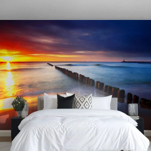 Fotomurali Autoadesivo Deluxe Sticker - Ascolta il silenzio - Paesaggio, Tramonto, Spiaggia - 250x175 cm