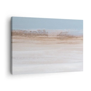 Quadro su tela - Stampe su Tela - Un paesaggio delicato nei toni pastello del blu e del beige - 70x50cm - Paesaggio incerto - Decorazione murale moderna per soggiorno e camera da letto ARTTOR