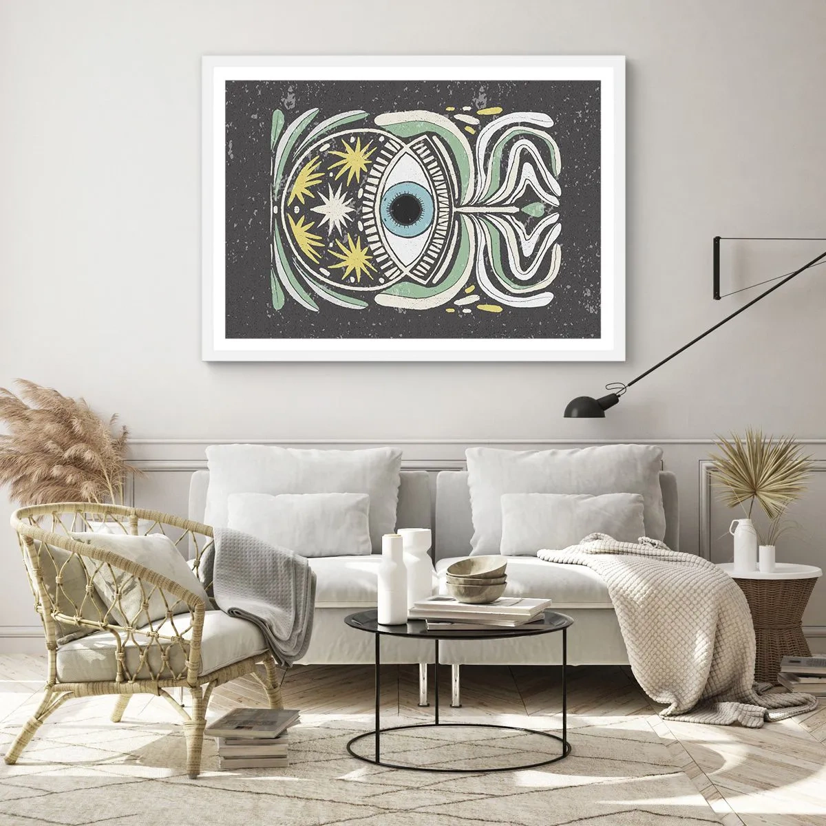Poster in cornice bianca - Rituali tribali - 100x70 cm