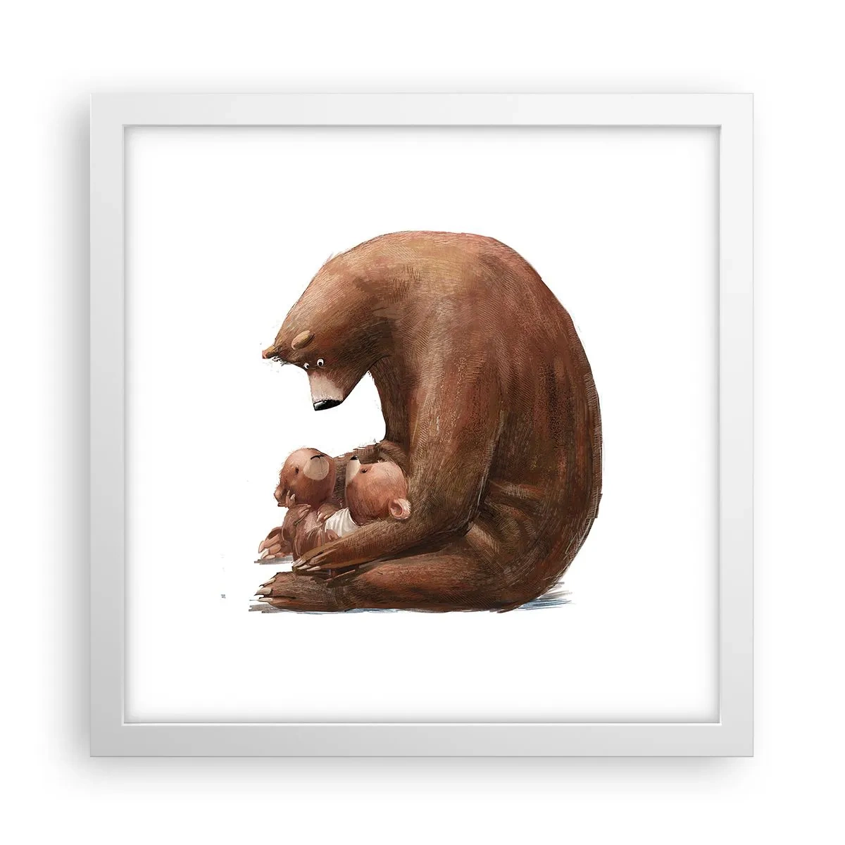 Poster in cornice bianca - Sogni d'oro, bambini - 30x30 cm