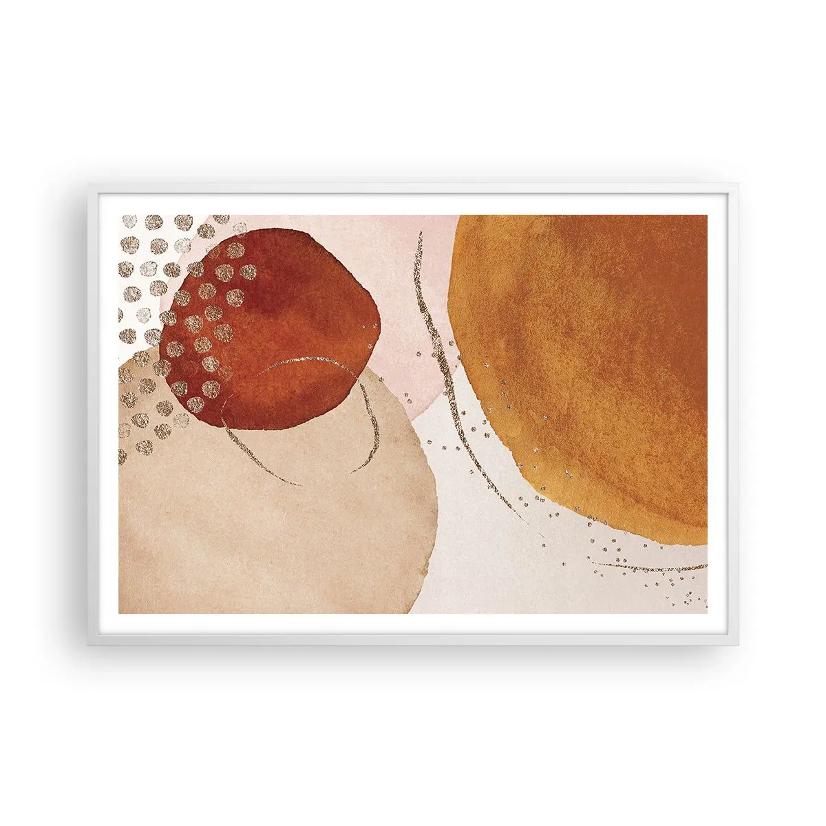 Poster in cornice bianca - Rotondità e movimento - 100x70 cm