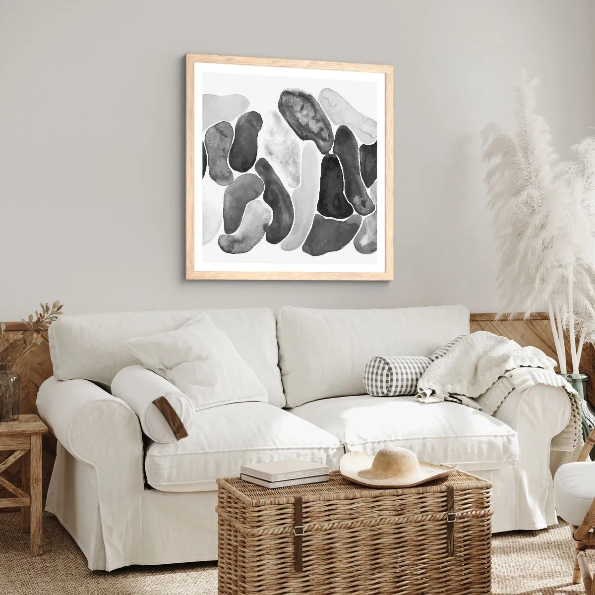 Poster in cornice rovere chiaro - Astrazione rocciosa - 30x30 cm