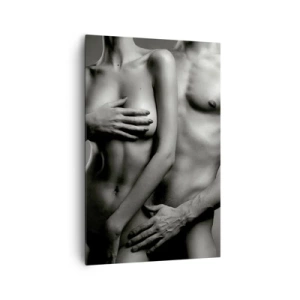 Quadro su tela - Stampe su Tela - Rappresentazione in bianco e nero di corpi femminili e maschili in una posa artistica - 80x120cm - Adamo ed Eva - Decorazione murale moderna per soggiorno e camera da letto ARTTOR