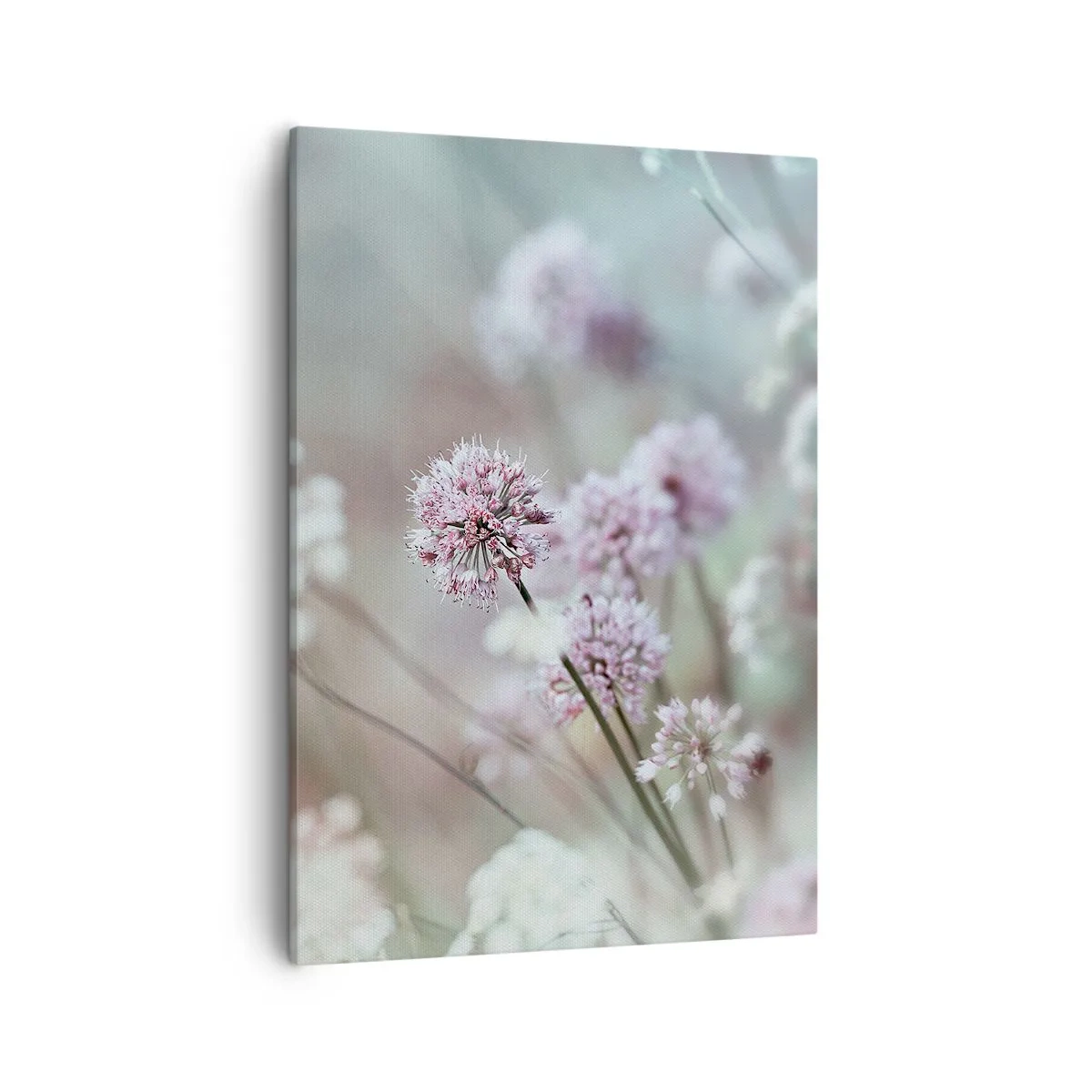 Quadro su tela - Stampe su Tela - Fiori delicati in tonalità pastello - 50x70cm - Le dolci filigrane delle erbe - Decorazione murale moderna per soggiorno e camera da letto ARTTOR