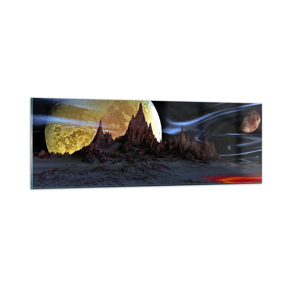 Quadro su vetro - Un mondo sconosciuto - 90x30 cm
