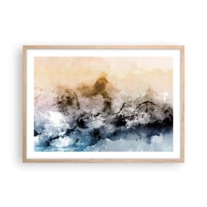Poster in cornice rovere chiaro - Immersi in una nuvola di nebbia - 70x50 cm