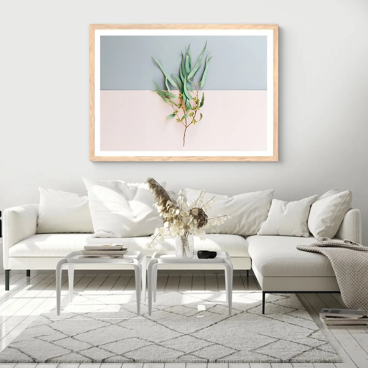 Poster in cornice rovere chiaro - Delicatezza pastello - 91x61 cm