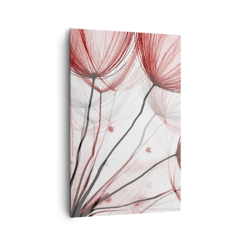 Quadro su tela - Stampe su Tela - Delicati fiori nei toni del rosso su uno sfondo chiaro - 80x120cm - Prima del decollo - Decorazione murale moderna per soggiorno e camera da letto ARTTOR