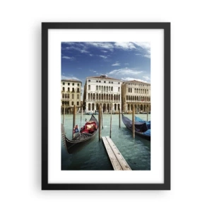 Poster in cornice nera - Palazzi nel blu - 30x40 cm