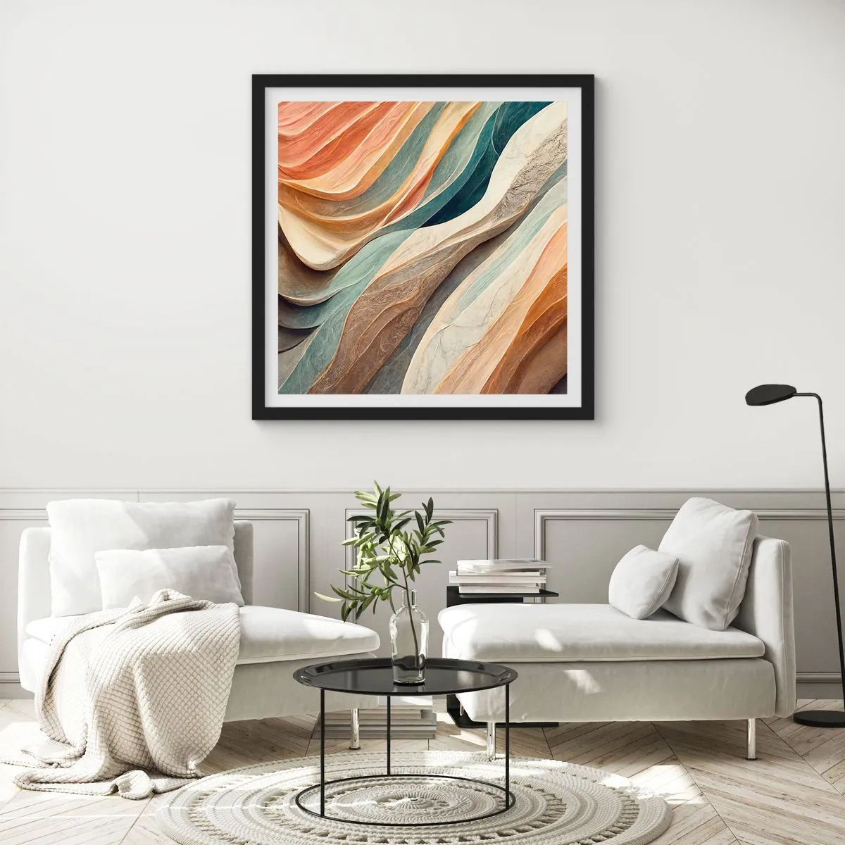 Poster in cornice nera - L'attimo prima del cambiamento - 30x30 cm