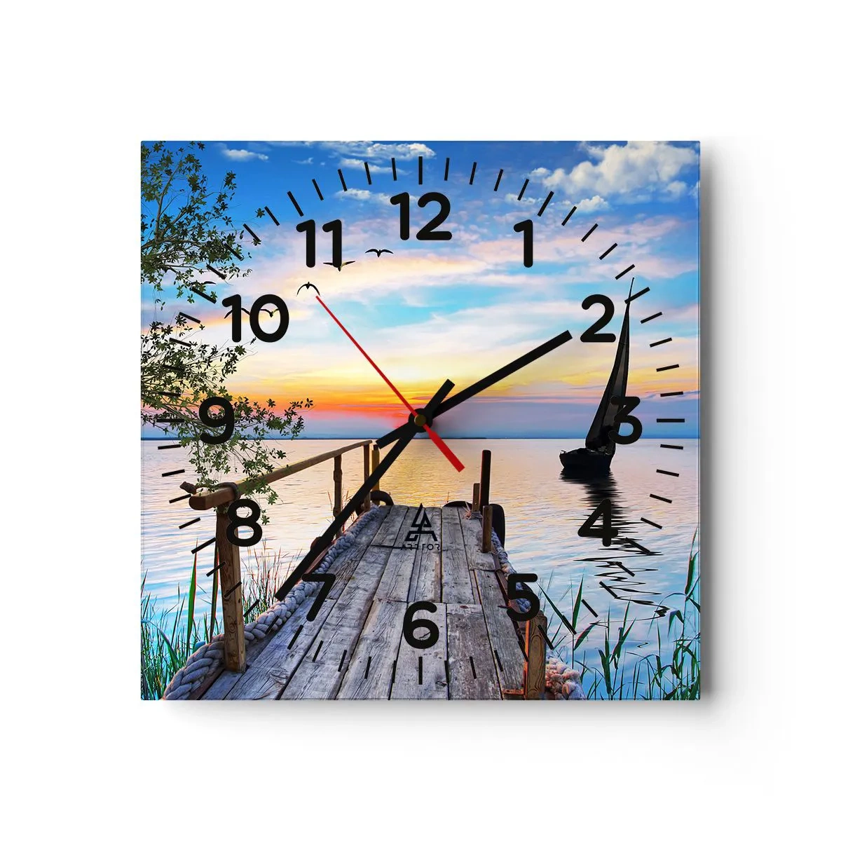 Orologio da parete - Orologio in Vetro - Buona sera - 40x40 cm