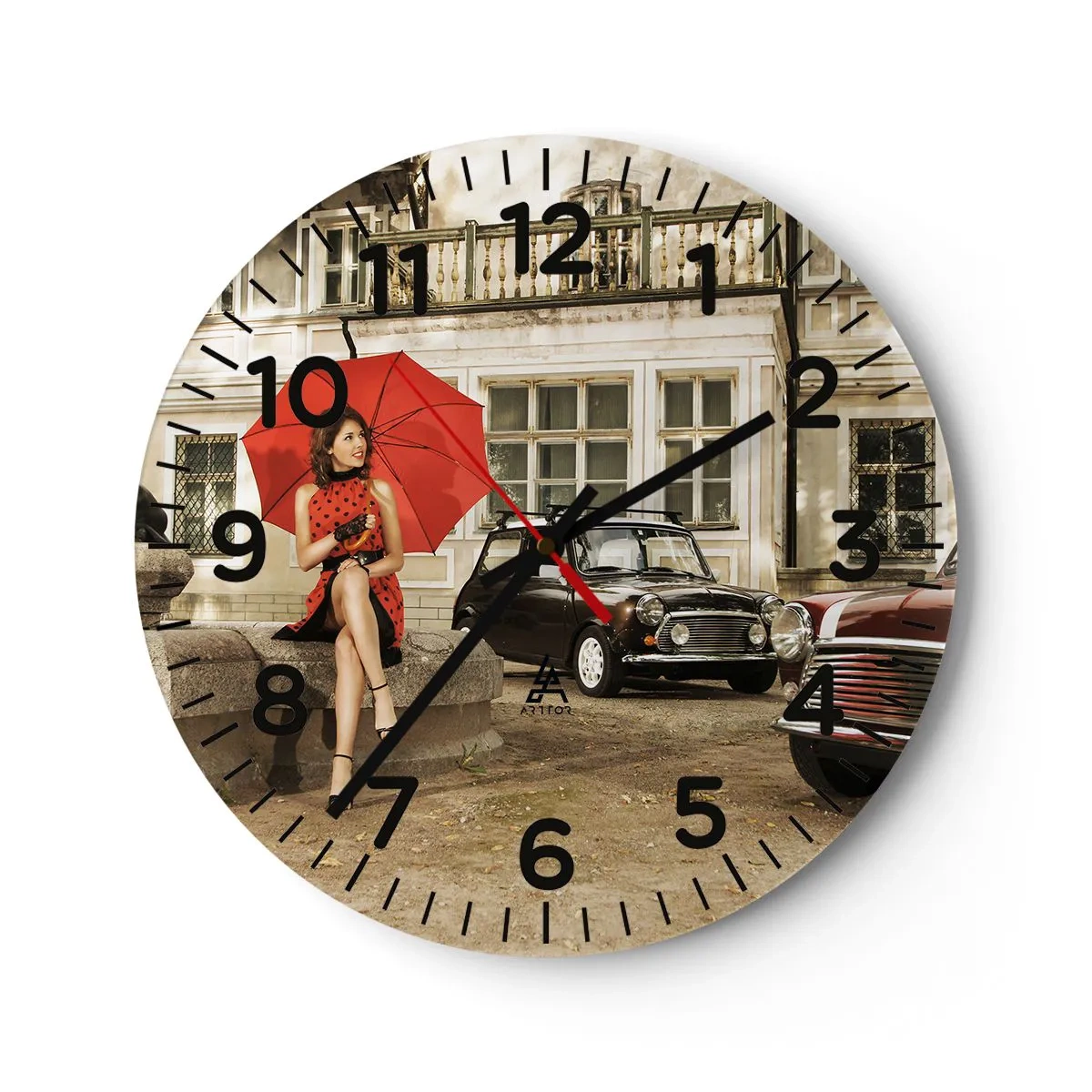 Orologio da parete - Orologio in Vetro - Piccolo viaggio sentimentale - 40x40 cm