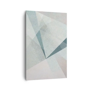 Quadro su tela - Stampe su Tela - Forme geometriche in tonalità pastello di blu e grigio - 80x120cm - Con calma ma dinamicamente - Decorazione murale moderna per soggiorno e camera da letto ARTTOR