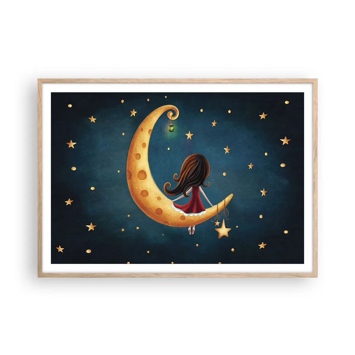 Poster in cornice rovere chiaro - Una volta... - 100x70 cm