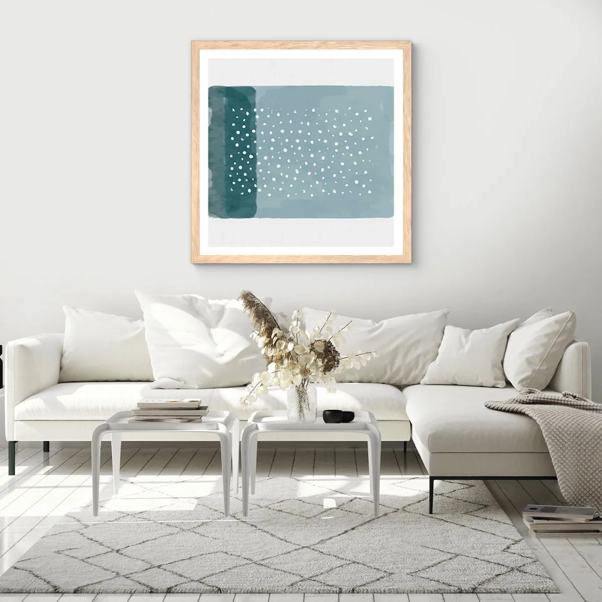 Poster in cornice rovere chiaro - Spuntate nel blu - 30x30 cm