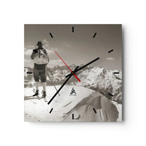Orologio da parete - Orologio in Vetro - E i monti sono immutabili - 40x40 cm
