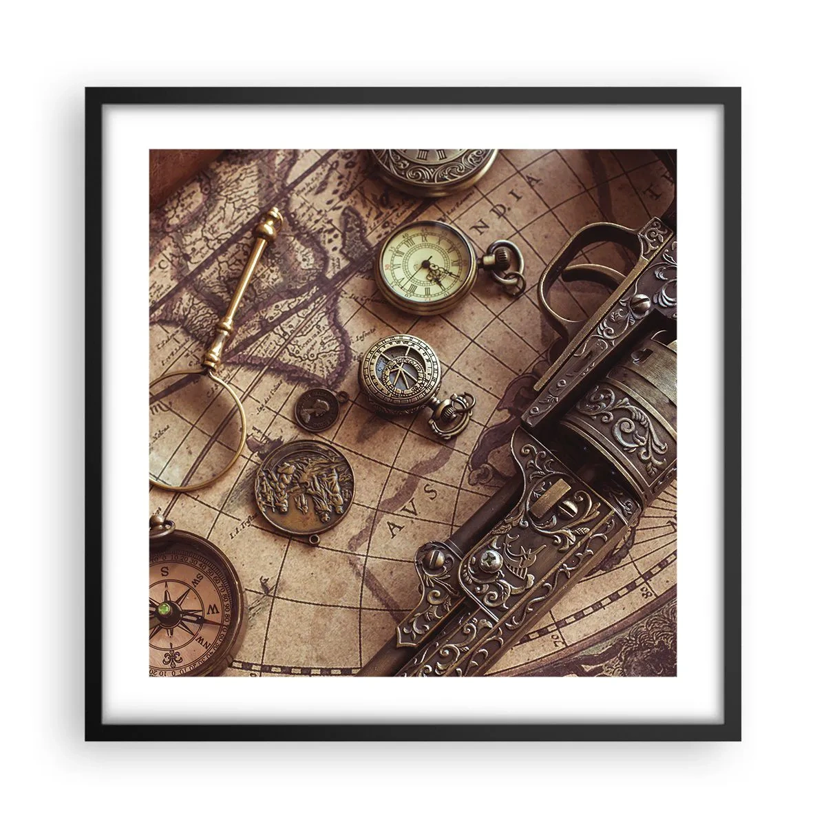 Poster in cornice nera - La natura chiama - 50x50 cm