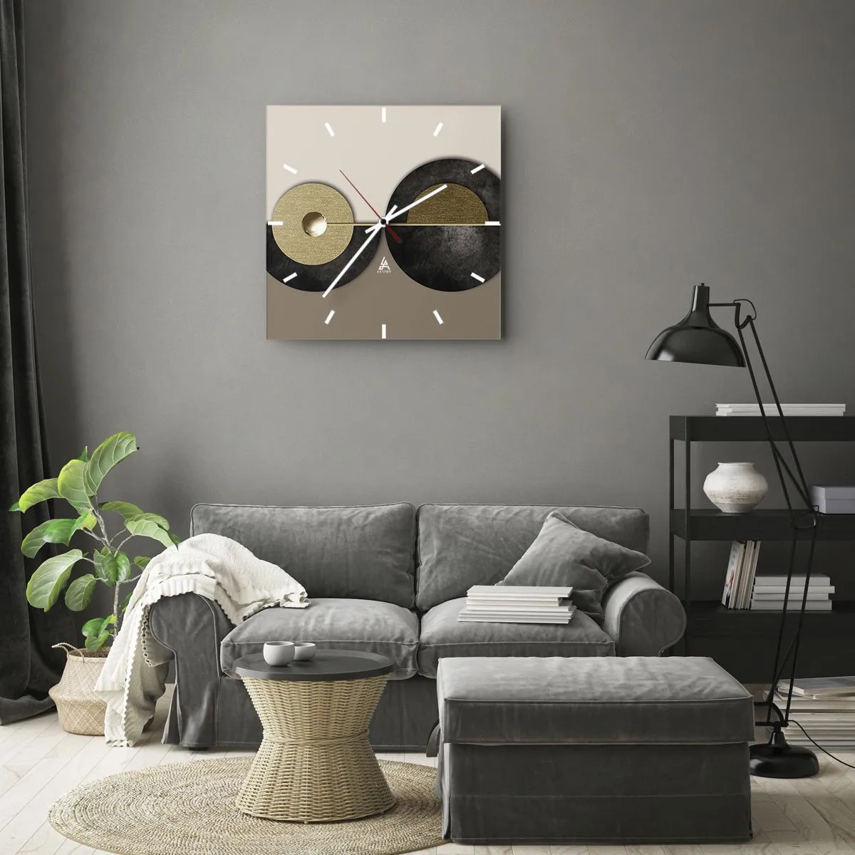 Orologio da parete - Orologio in Vetro - Variazioni attorno al cerchio - 30x30 cm