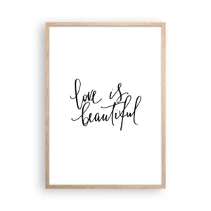 Poster in cornice rovere chiaro - Leggi e ripeti - 50x70 cm