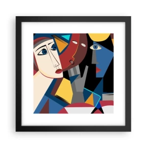 Poster in cornice nera - Dialogo di cubisti - 30x30 cm