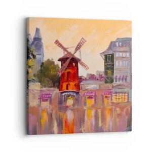 Quadro su tela - Stampe su Tela - Le icone di Parigi: il Moulin Rouge - 30x30 cm
