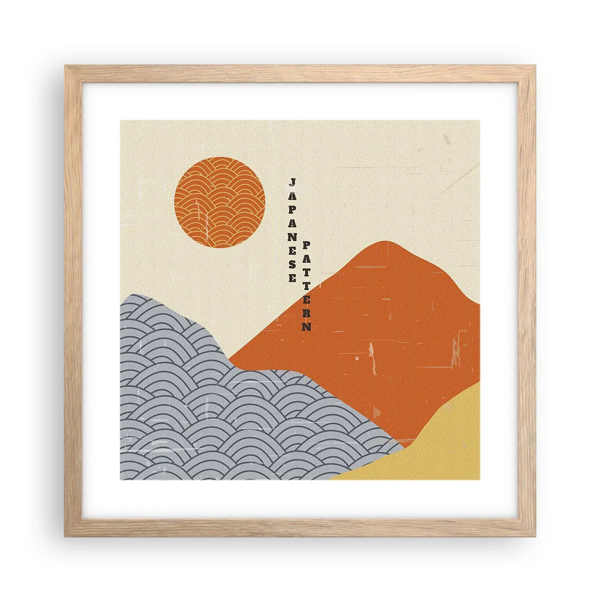 Poster in cornice rovere chiaro - Spirito giapponese - 40x40 cm