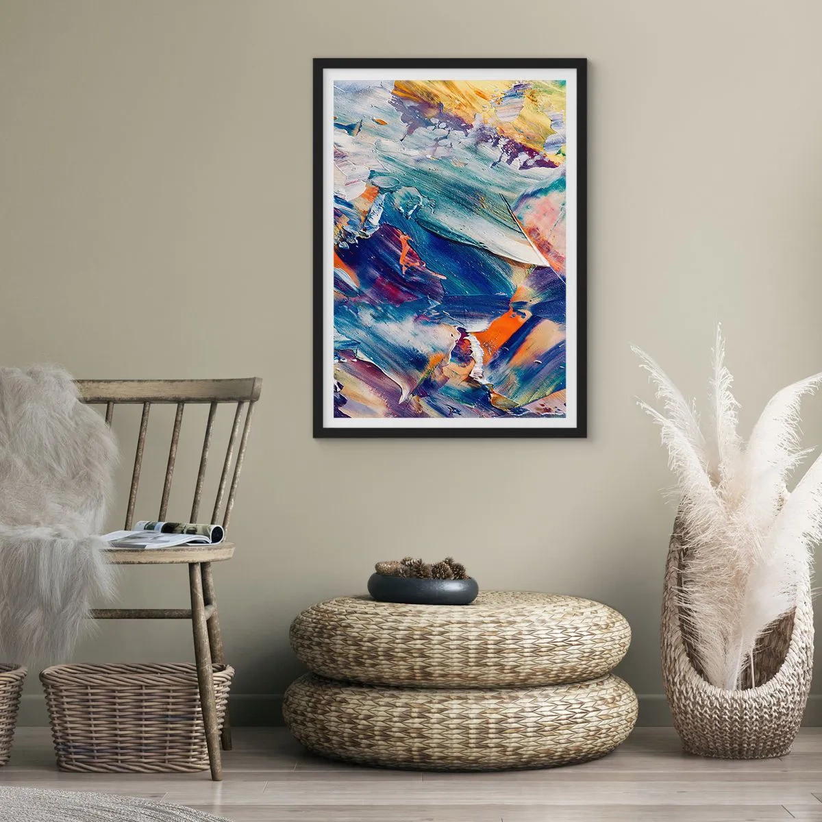 Poster in cornice nera - La confusione del colore - 61x91 cm