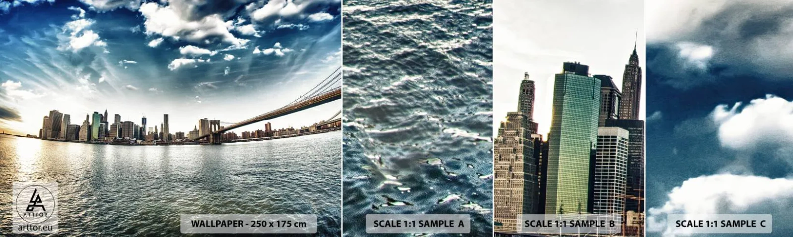 Campione Di Fotomurale Standard Eco - L'isola di vetro - Città, New York, Architettura - 100x30 cm