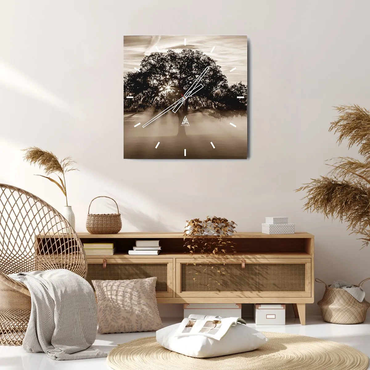 Orologio da parete - Orologio in Vetro - L'albero delle sole buone notizie - 30x30 cm