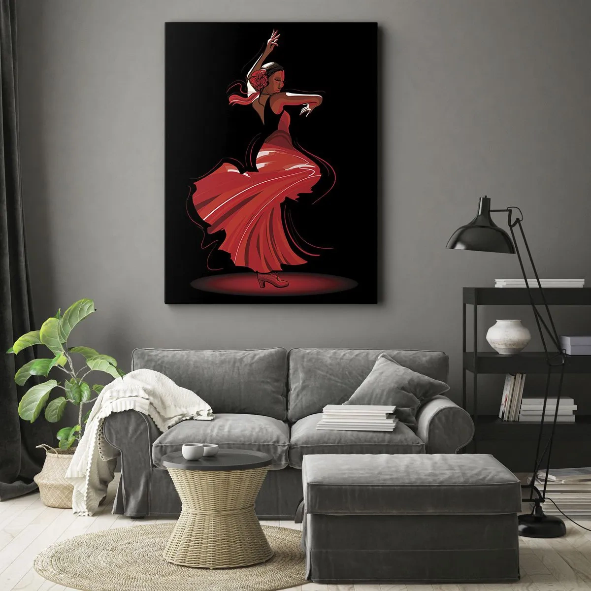 Quadro su tela - Stampe su Tela - Lo spirito focoso del flamenco - 45x80 cm