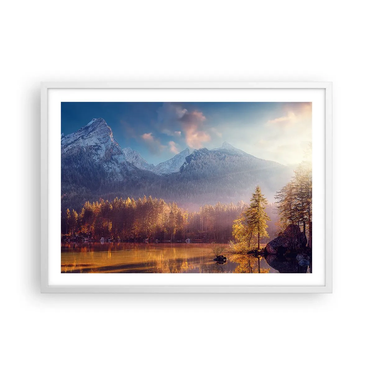 Poster in cornice bianca - Sui monti e nelle valli - 70x50 cm