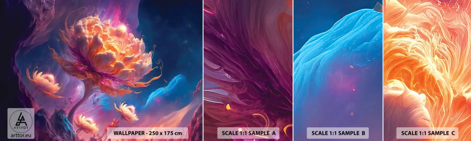 Campione Di Fotomurale Standard Eco - Un altro mondo - Fantastico, Terra, Fiori - 100x30 cm