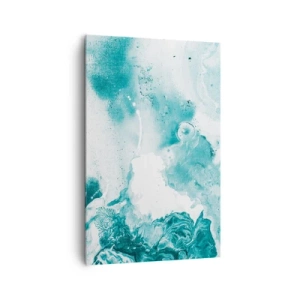 Quadro su tela - Stampe su Tela - Astrazione nei toni del blu con delicati accenti di bianco - 80x120cm - Palude blu - Decorazione murale moderna per soggiorno e camera da letto ARTTOR