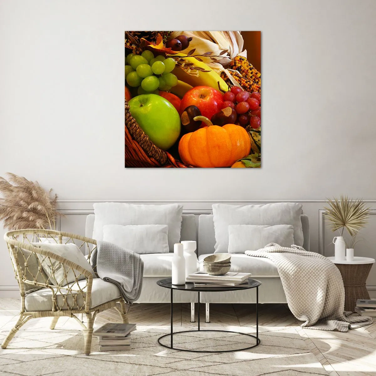 Quadro su vetro - Cesta dell'abbondanza - 40x40 cm