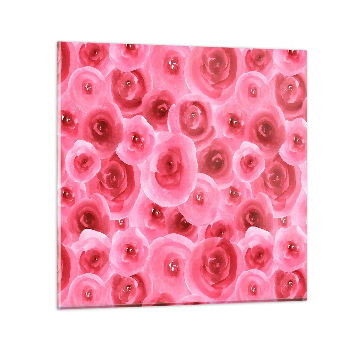 Quadro su vetro - Rose in alto e in basso - 70x70 cm