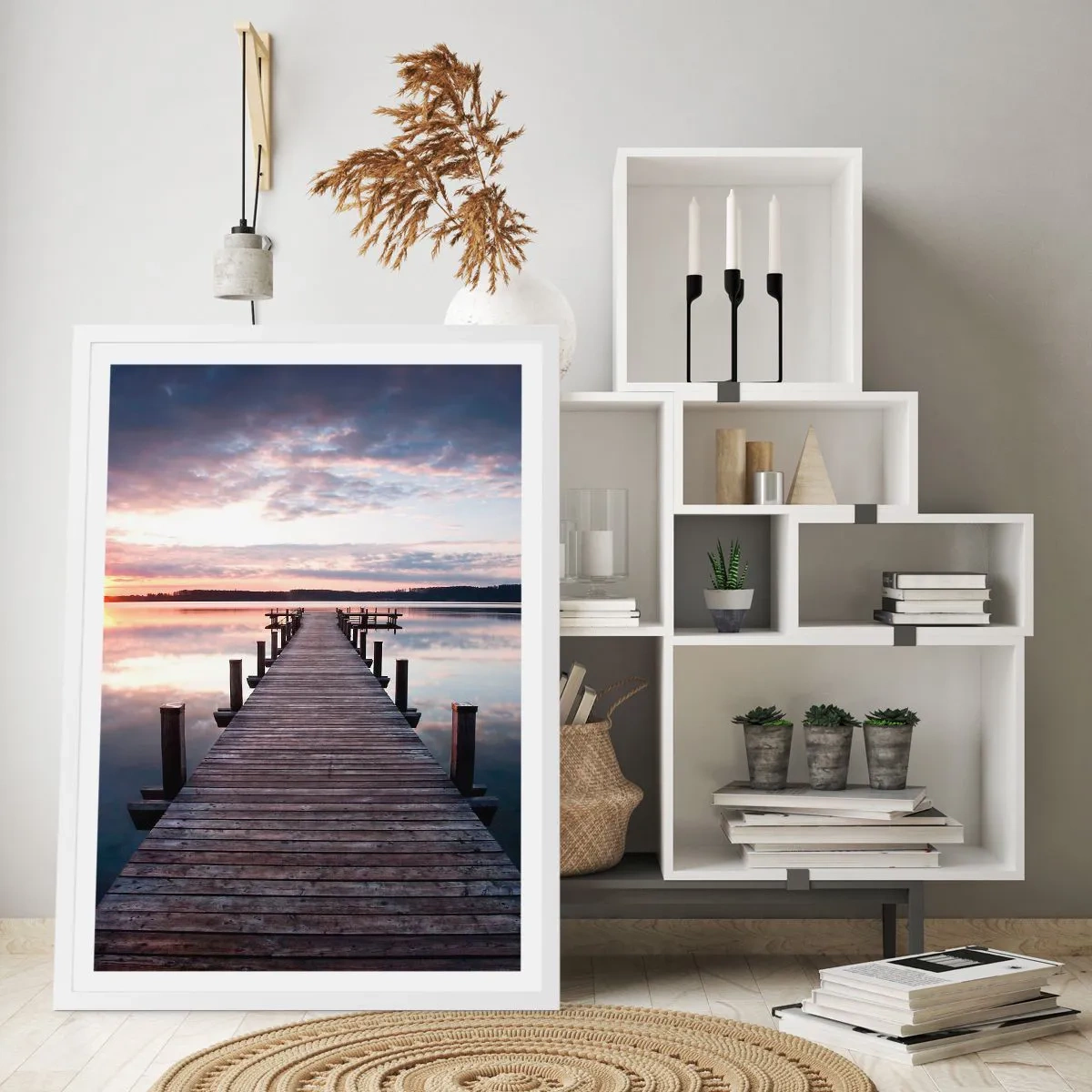 Poster in cornice bianca - Il silenzioso confine del giorno e della notte - 30x40 cm