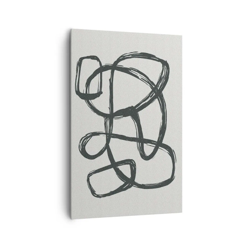 Quadro su tela - Stampe su Tela - Linee astratte che creano forme libere su uno sfondo chiaro - 80x120cm - Astrazione aggrovigliata - Decorazione murale moderna per soggiorno e camera da letto ARTTOR